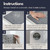 homerella® Shower Mat Non Slip Anti Mold, Non Slip Shower Mats for Inside Shower Stall Anti Slip Mat, Square Shower Floor Mat 21 x 21 in with Suction Cups & Hooks for Quick Drying, Machine Washable-1766858960
