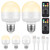 2Packs E26 Rechargeable Light Bulbs with Remote and Timer, 8W 600lm Bright Magnetic Light Bulbs, 2500mAh Battery Operated Lightbulbs, 3 Color Temperature, Dimmer for Non-Hardwired Lamp