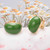 Yoursfs Green Oval Clip on Earring for Women non Pierced 18K Gold Plated Enamel Earring Elegant Jewelry