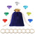 CORODER Blue Hedgehog Bag Include Acrylic Diamond Gems Gold Power Rings Birthday Party Favor Supplies Decoration For Kids Party.