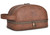 Vetell Classic Leather Men's Travel Toiletry Bag and Dopp Kit with Upper and Lower Zippered Compartments, 2 Mesh Bottle Pouches and Carrying Handle