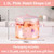 1.5L Pink Glass Potpourri Pot, 1500ml (51oz), Glass Cooking Pot, Heart-shaped Lid, Easy to Clean, Heat Resistant, Safe for Oven, Gas, Electric Stoves, and Dishwashers. for Potpourri, Pasta, and Soups.