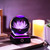 YWHL 80mm 3D Engraving Crystal Lotus Flower Figurine Ball with Light Base, Glass Lotus Flower Gifts for Women for Birthday Decorative Glass Ball Paperweight