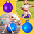 Lewtemi 2 Pcs 18 Inch Big Bouncing Ball with Handle Jumping Hopper Bouncy Ball for Adults Exercise and Air Pump for Outdoor Sports Game(Blue, Purple)