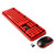 Wireless Keyboard Mouse Combo,2.4GHz Wireless Red Keyboard with 104 Round Retro Typewriter Style Key and Cute Mouse with 3 Adjustable DPI,Compatible with PC, Computer, Laptop, Desktop, Note