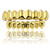 JINAO Grillz Teeth Men - Grills for Your Teeth 8 Top & Bottom Set, 18K Gold-Plated Brass Dental Grills with Molding Bars, Unisex Hip-Hop Rapper Costume Accessory(Golden Set)