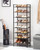 SONGMICS Narrow Shoe Rack, Sturdy 8 Tier Metal Tall Shoe Rack Shelf, Slim Shoe Storage Organizer for Closet Entryway Small Spaces, Vertical Shoe Stand Tower for 18 Pairs Shoes, Easy Assembly, Black
