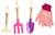Kinderific Gardening Set, Tool Kit, for Kids, STEM, Includes Tote Bag, Spade, Watering Can, Rake, Fork, Trowel and Gloves (Princess Pink)