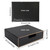 RHCSZ Stackable Organizer Drawer PU Leather Classic Handmade,Organize Home Office Desk Accessories and Sort Letter-Size Paper/a4 Document,Desk Caddy with Drawers Storage Box ,13.1x10x3.7inches,Black