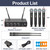Depusheng R4 Karaoke Wireless Microphones Professional 4 Channels Handheld Wireless Microphone System Metal Dynamic Mic for Karaoke Singing, House Party, Church, Performance
