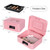Goehiaul Cash Box with Combination Lock and Money Tray Metal Money Box for Cash Small Cash Box for Money Safe 7.87"x6.3"x3.54" Pink