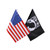 2 Pack United States With Flag Pow Mia Flag 6'' x 9'' Fit for 3/8" Motorcycle Flagpole Hardware Luggage Racks Fit for Harley Touring Spring Honda Goldwing etc Flag Replacement