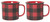 Now Designs Red Buffalo Check Heritage Stoneware Mug 12 oz, Set of 2