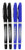 I-N-C Optimus 4 Felt Tip Fine Point Pens 3 Black/3 Blue - No Bleed Ink