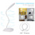 DEEPLITE LED Desk Lamp with Flexible Gooseneck 3 Level Brightness, Battery Operated Table Lamp 5W Touch Control,Compact Portable lamp for Dorm Study Office Bedroom,Eye-Caring and Energy Saving
