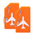 Silicone Luggage Tag with Name ID Card Perfect to Quickly Spot Luggage Suitcase (Plane 2Pcs Orange)