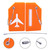 Silicone Luggage Tag with Name ID Card Perfect to Quickly Spot Luggage Suitcase (Plane 2Pcs Orange)