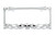 CLA Flaming Skull Metal License Plate Frame - Chrome