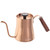 Navaris 33.8 oz (1 fl L) Gooseneck Kettle for Stove Top Burners - Stainless Steel Kettle with Pour Over Spout for Coffee or Water - with Thermometer - Copper