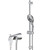PROOX All Metal Diverter Tub Spout, 6 Settings Hand Held Shower with ON/Off Pause Switch, Adjustable Slide Bar, Chrome