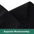 Biscaynebay Wrap Around Bed Skirts with Split Corners for King Beds 17" Drop, Black Elastic Dust Ruffles Adjustable Easy Fit Wrinkle & Fade Resistant Silky Luxurious Fabric Machine Washable