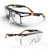 DEX FIT Safety Work Over Glasses SG210 OTG; Z87 Eye Protection for Men & Women, Fog & Scratch Resistant, Adjustable, UV Block (Black & Orange Frame, Clear Lens)