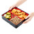 Restaurantware-8.3 x 2.2 Inch Compartment Lunch Container, 1 Japanese Style Adult Lunch Container - With 4 Compartments, Greaseproof, Black & Red Plastic Divided Meal Box, For Hot & Cold Food