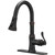 BATHFINESSE Kitchen Faucet, Oil Rubbed Bronze Finish, 360 Degree Swivel, 20-Inch Retractable Hose, Easy to Install, 3-Hole Mount