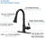 BATHFINESSE Kitchen Faucet, Oil Rubbed Bronze Finish, 360 Degree Swivel, 20-Inch Retractable Hose, Easy to Install, 3-Hole Mount
