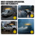 LUMENIX 42 LED Roof Top Strobe Beacon Light Bar Hazard Warning Emergency Flashing Plow Lights with Controller for Construction Vehicles Tow Trucks Postal Cars Snowplow Amber White (Patent Design)