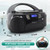 Philco Portable CD Player Boombox Bluetooth with Cassette Player All in one Powerful Stereo Boom Box CD Radio Player for Home with Powerful Bass, FM Radio/USB/MP3/AUX Input