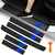 YOSRTER 5PCS Door Sill Guard Decoration Stickers for Dodge Charger Challenger Durango Journey Universal Fit to All Dodge Cars Fiber Leather Door Sill Protector(Blue Trim)