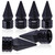 MEAJOO 6PCS Spiked Shape Tire Valve Stem Caps, Aluminum Alloy Spike Wheel Tire Valve Stem, Universal Dustproof Waterproof Air Caps for Cars, SUV, Trucks, Bikes, Motorcycles, Bicycles(Black)
