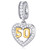 50 Years Old Anniversary Charms fits Pandora Women Bracelet,925 Sterling Silver Number 50 Heart Necklace Pendant, Milestones 50th Birthday Gifts for Mothers Day