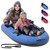 QPAU Snow Sled with Premium Canvas Cover, 2 Person Inflatable Heavy Duty Snow Tube with Reinforced Handles, Snow Sleds for Kids and Adults, Winter Toboggan Outdoor Toys Gifts for Family (Blue)