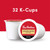Tim Hortons Original Blend, Medium Roast Coffee, Single-Serve K-Cup Pods Compatible with Keurig Brewers, 32ct K-Cups,Red