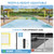 Olybeaka Base Free Pool Volleyball Net Set with 15-26 ft Length Adjustable, 3 Heights Adjustable Outdoor Volleyball Set for Pool with 2 Volleyballs and Carry Bag