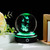 YWHL 3.14In 3D Butterfly Crystal Ball Gifts for Women, Butterfly and Lily Flower Figurines with Light Base, Butterfly Gifts for Birthday Christmas, Nature Collectible Decor(80mm)