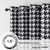 BOHOMOCASA Black and White Houndstooth 100% Blackout Curtains for Bedroom/Living Room, Energy Saving & Privacy, Noise Control, Grommet, W52×L96, 2 Panels