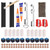 Vefungyan Pool Cue Tips Repair Kit: 40pcs 13mm Billiard Cue Tips 10 Chalk Cubes 5 Pool Cue Repairers 2 Pool Cue Tip Clamp 2 Planers Replacing Kits