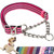 Reflective Martingale Dog Collar with Chain,Comfort Padded Strap No-Pull Dog Collar,Choke Dog Collar for Medium to Extra Large Dogs for Training, Walking, Hunting (Pink L)