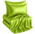 Casa Platino Queen Size Satin Sheets - Smooth Satin Sheets Queen, Cooling Fabric with 15 Inch Deep Pocket Sheet, Lightweight and Breathable, Makes for a Great Nights Sleep- Vibrant Lime Green