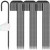 Besitu 24 inches J Hook Rebar Stakes (16-Pack), Extra Long Garden Stakes with Chisel Point End Steel Rebar Ground Stakes for Tent Chain Link Fence and Outdoor Decorations Black Coated
