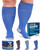 Doctor's Select 3 Pairs Plus Size Compression Socks Wide Calf | Bamboo Viscose Knee High Socks for Circulation Support | Nurses, Travel, Running | Blue, Teal, Dark Gray