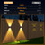 Solar Fence Lights,12 Pack Solar Lights Outdoor Warm White + RGB Up & Down Solar Wall Lights Waterproof 100 Lumens Dusk to Dawn Solar Powered Fence Light for Backyard/Pool/Railing/Patio/Porch/Step