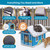 Deluxe Heated Cat House for Winter - Weatherproof, Insulated, Easy Assembly, Cat Heating Pad, Dual Escape Doors, Outdoor & Indoor Cat House - Blue Tiles Pethouse