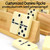 Dominos Set Adults with 4 Domino Racks Double Six Dominoes set in Portable Case Double 6 Domino's Game Set with 4 Wooden Domino Holders in EVA Hard Case Sturdy and easy to carry Ideal Gift Present