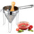 Feekoon Stainless Steel Chinois Strainer with Stand and Wooden Pestle Set, China Cap Strainer for Tomato, Berry, Fruit, Egg, Soup and Other Canning Jam Making Supplies, 15.35 x 7.67 x 7.28 inch