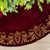 Starry Dynamo 84-Inch Victorian Velvet Christmas Tree Skirt with Gold Damask Embroidery and Plush Lace Ties, Burgundy