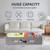kiviron Large Dog Toy Basket with Handles, 28.5" Collapsible Multi-Purpose Hard Board Dog Toy box, Clothes, Dog toy storage (Grey,Cream)